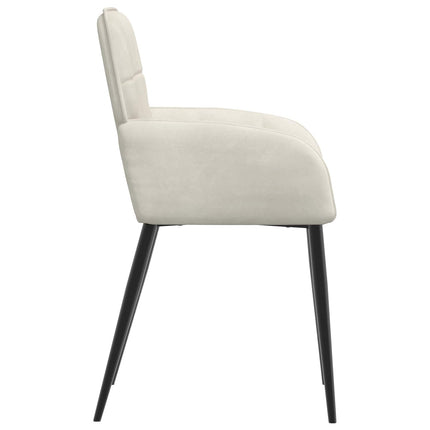 Matstolar 6 pcs Sammet Gräddvit 57 x 50 x 85 cm