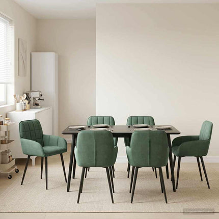 Matstolar 6 pcs Sammet Havgrön 57 x 50 x 85 cm