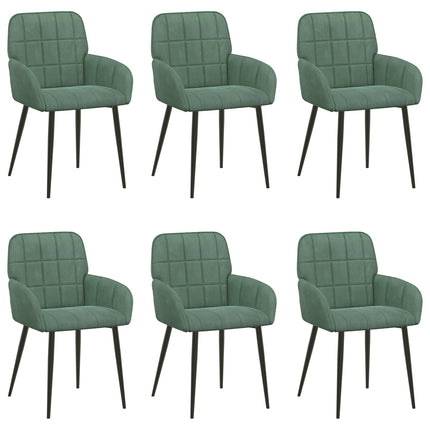 Matstolar 6 pcs Sammet Havgrön 57 x 50 x 85 cm
