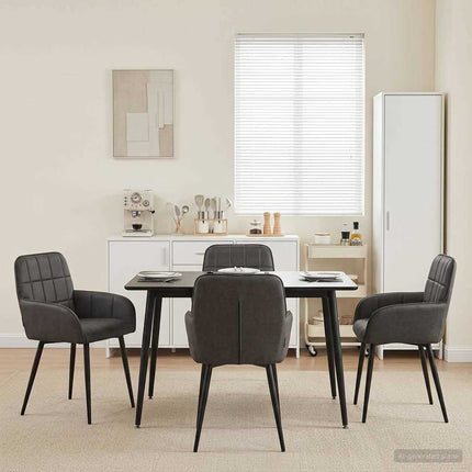 Matstolar 4 pcs Konstläder Svart 57 x 50 x 85 cm