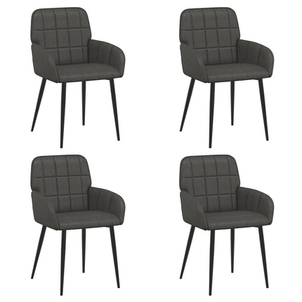 Matstolar 4 pcs Konstläder Svart 57 x 50 x 85 cm