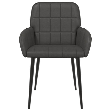 Matstolar 4 pcs Konstläder Svart 57 x 50 x 85 cm