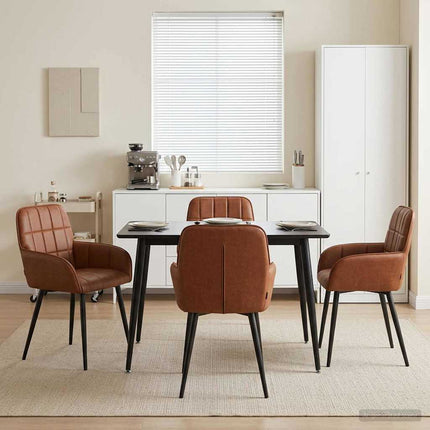 Matstolar 4 pcs Konstläder Brun 57 x 50 x 85 cm