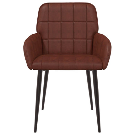 Matstolar 4 pcs Konstläder Skinande Brun 57 x 50 x 85 cm