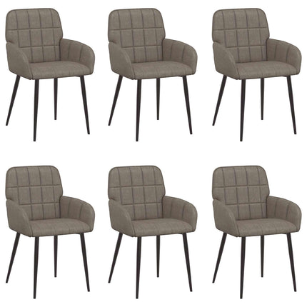 Matstolar 6 pcs Konstläder Grå 57 x 50 x 85 cm