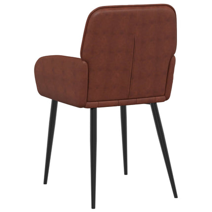 Matstolar 6 pcs Konstläder Skinande Brun 57 x 50 x 85 cm
