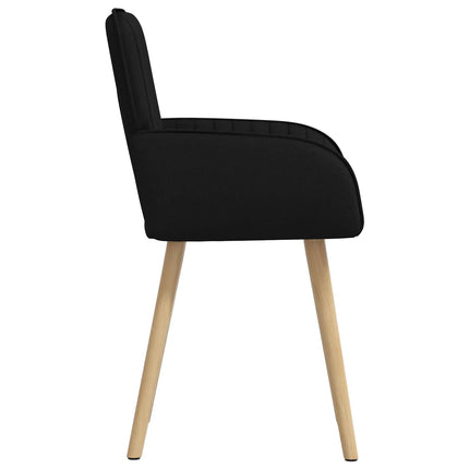 Matstolar 4 st Tyg Svart 56,5 x 50 x 87,5 cm