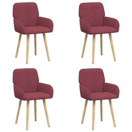 Matstolar 4 pcs Tyg Vinröd 56,5 x 50 x 87,5 cm