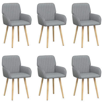 Matstolar 6 pcs Tyg Ljusgrå 56,5 x 50 x 87,5 cm