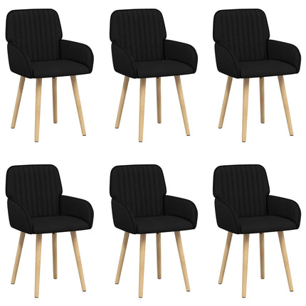 Matstolar 6 pcs Tyg Svart 56,5 x 50 x 87,5 cm