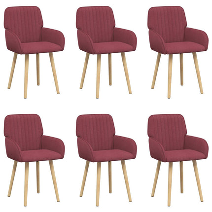 Matstolar 6 pcs Tyg Vinröd 56,5 x 50 x 87,5 cm