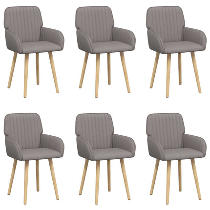 Matstolar 6 st Tyg Taupe 56,5 x 50 x 87,5 cm