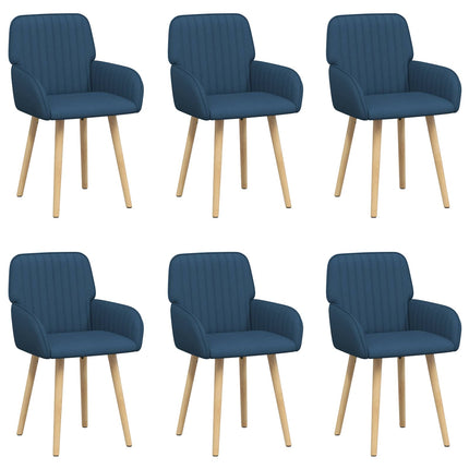 Matstolar 6 pcs Tyg Blå 56,5 x 50 x 87,5 cm
