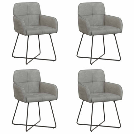 Matstolar 4 pcs Sammet Ljusgrå 59 x 56,5 x 86 cm