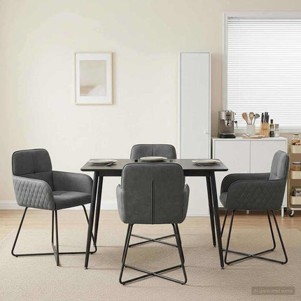 Matstolar 4 st Sammet Mörkgrå 59 x 56,5 x 86 cm