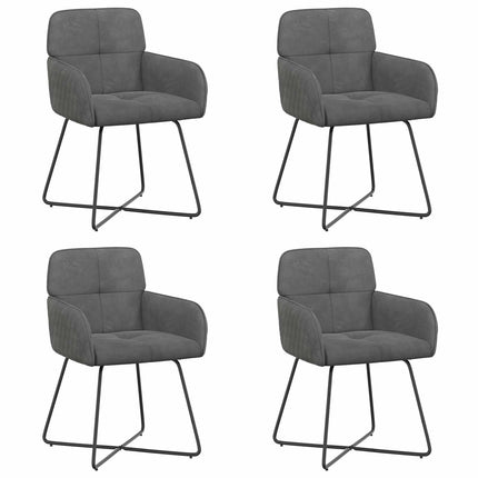 Matstolar 4 pcs Sammet Mörkgrå 59 x 56,5 x 86 cm