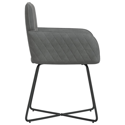 Matstolar 4 pcs Sammet Mörkgrå 59 x 56,5 x 86 cm