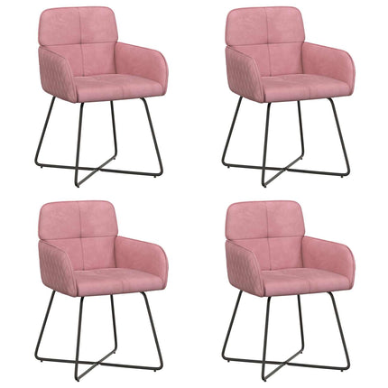 Matstolar 4 st Sammet Rosa 59 x 56,5 x 86 cm