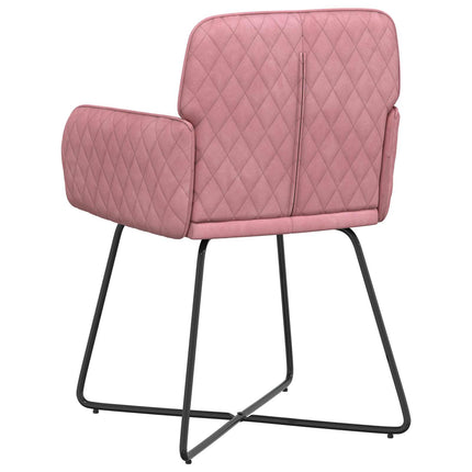 Matstolar 4 st Sammet Rosa 59 x 56,5 x 86 cm