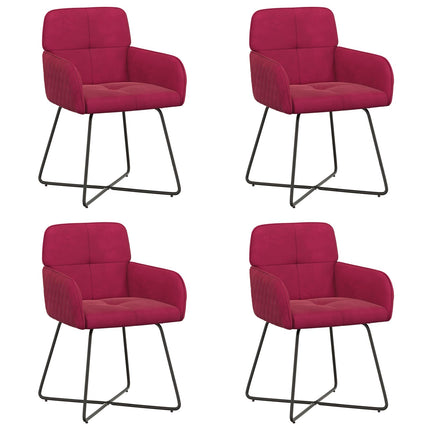 Matstolar 4 st Sammet Vinröd 59 x 56,5 x 86 cm