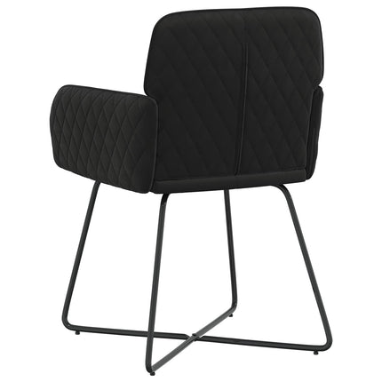 Matstolar 4 st Sammet Svart 59 x 56,5 x 86 cm