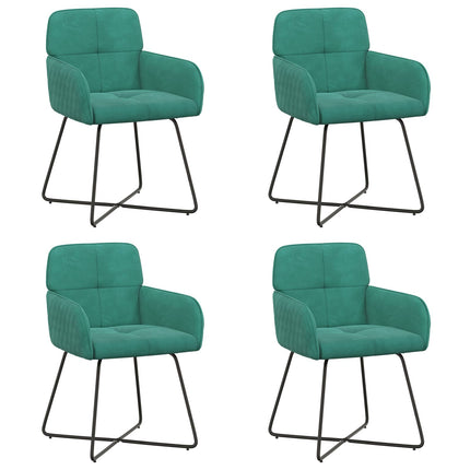 Matstolar 4 st Sammet Turkos 59 x 56,5 x 86 cm