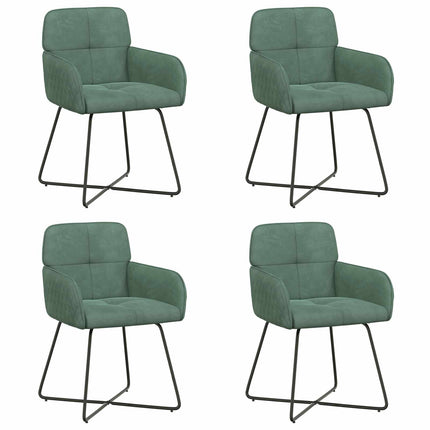 Matstolar 4 pcs Sammet Havgrön 59 x 56,5 x 86 cm