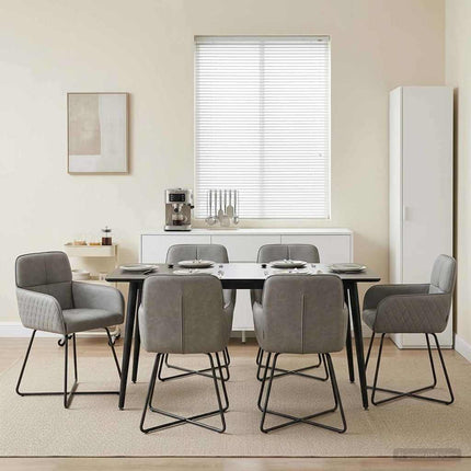 Matstolar 6 st Sammet Ljusgrå 59 x 56,5 x 86 cm