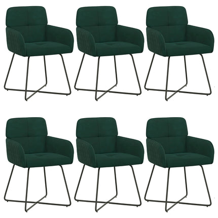 Matstolar 6 pcs Sammet Mörkgrön 59 x 56,5 x 86 cm