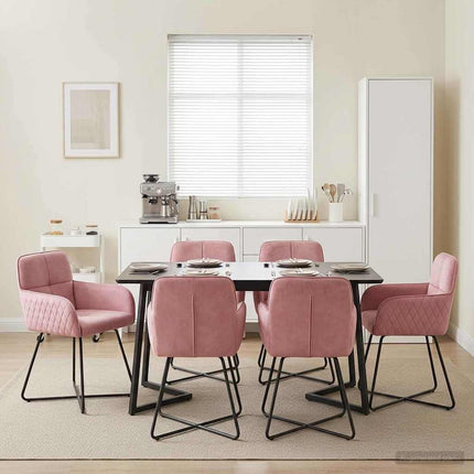 Matstolar 6 pcs Sammet Rosa 59 x 56,5 x 86 cm