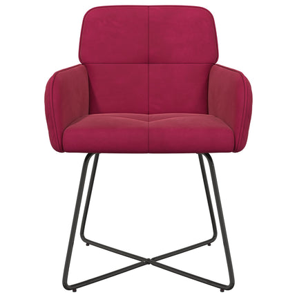 Matstolar 6 st Sammet Vinröd 59 x 56,5 x 86 cm