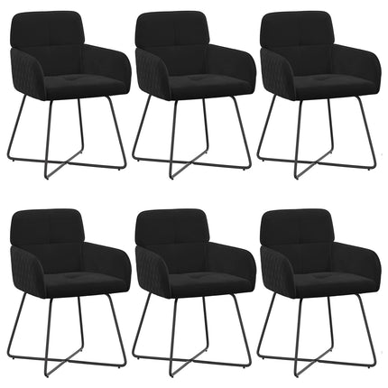 Matstolar 6 st Sammet Svart 59 x 56,5 x 86 cm