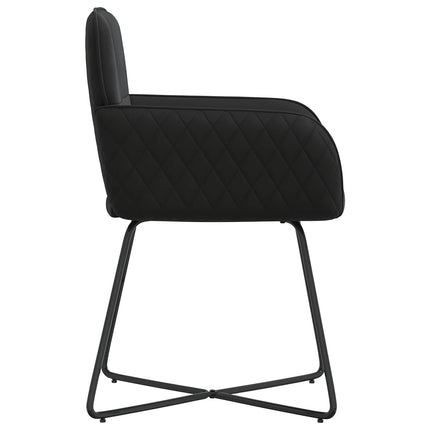 Matstolar 6 st Sammet Svart 59 x 56,5 x 86 cm