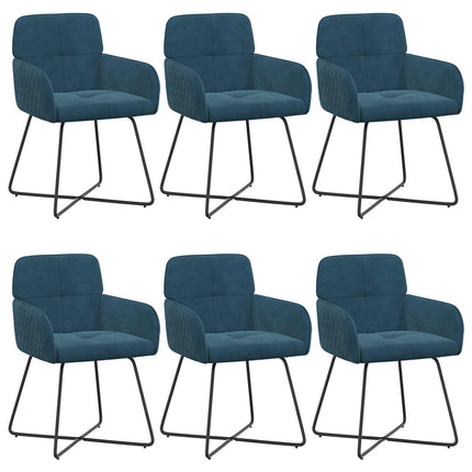 Matstolar 6 st Sammet Blå 59 x 56,5 x 86 cm