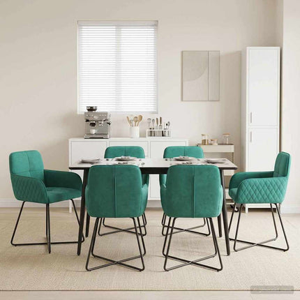 Matstolar 6 st Sammet Turkos 59 x 56,5 x 86 cm