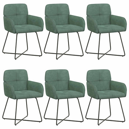 Matstolar 6 pcs Sammet Havgrön 59 x 56,5 x 86 cm