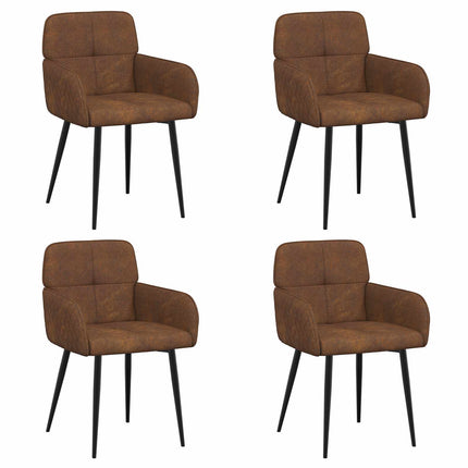 Matstolar 4 pcs Faux Mockaläder Brun 59 x 56,5 x 85 cm