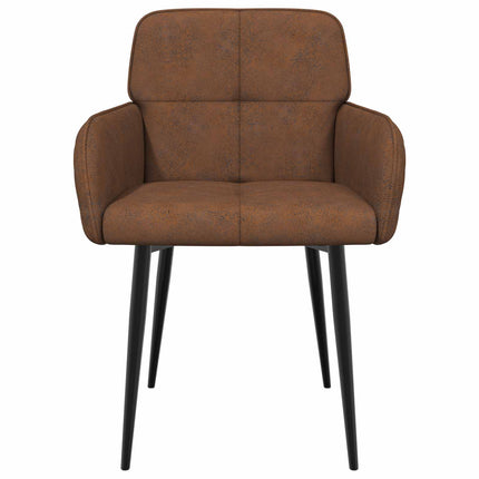 Matstolar 4 pcs Faux Mockaläder Brun 59 x 56,5 x 85 cm