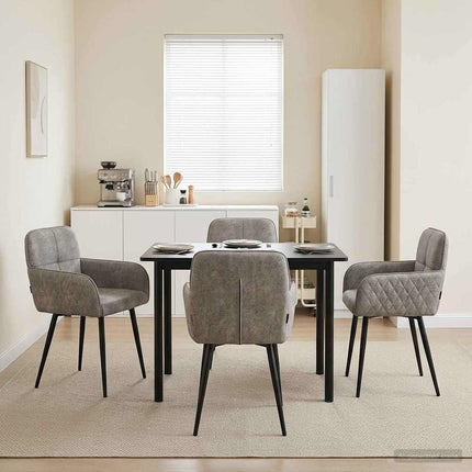 Matstolar 4 pcs Faux Mockaläder Ljusgrå 59 x 56,5 x 85 cm