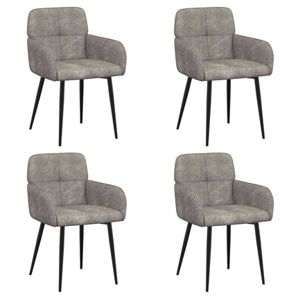 Matstolar 4 pcs Faux Mockaläder Ljusgrå 59 x 56,5 x 85 cm