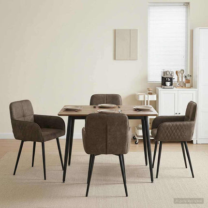 Matstolar 4 pcs Faux Mockaläder Mörkgrå 59 x 56,5 x 85 cm