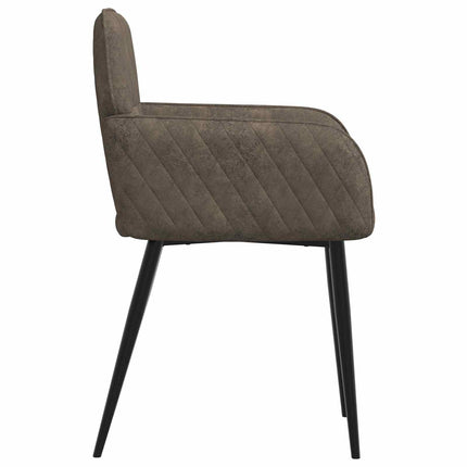 Matstolar 4 pcs Faux Mockaläder Mörkgrå 59 x 56,5 x 85 cm
