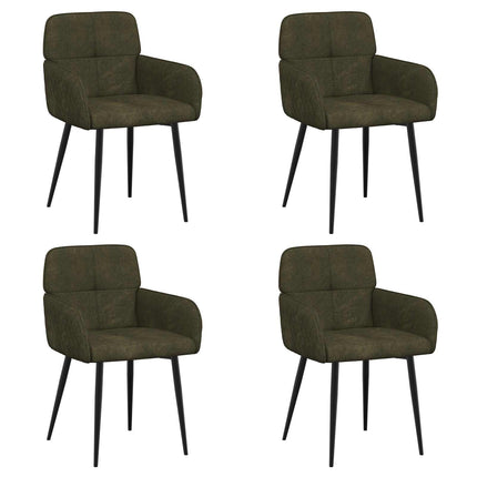 Matstolar 4 pcs Faux Mockaläder Armégrön 59 x 56,5 x 85 cm