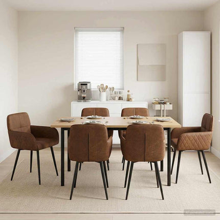 Matstolar 6 pcs Faux Mockaläder Brun 59 x 56,5 x 85 cm