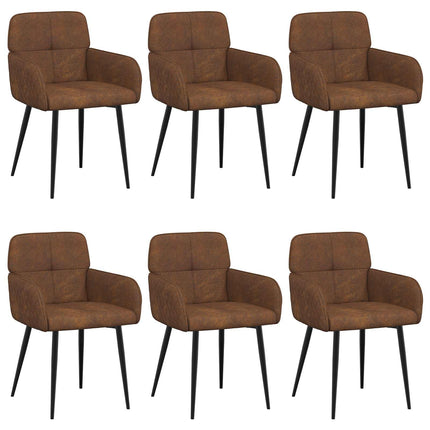 Matstolar 6 pcs Faux Mockaläder Brun 59 x 56,5 x 85 cm