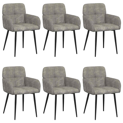 Matstolar 6 pcs Faux Mockaläder Ljusgrå 59 x 56,5 x 85 cm