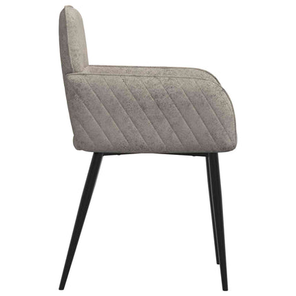 Matstolar 6 pcs Faux Mockaläder Ljusgrå 59 x 56,5 x 85 cm