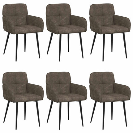 Matstolar 6 pcs Faux Mockaläder Mörkgrå 59 x 56,5 x 85 cm