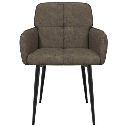 Matstolar 6 st Faux Mockaläder Mörkgrå 59 x 56,5 x 85 cm