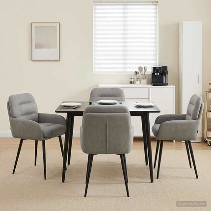 Matstolar 4 pcs Sammet Ljusgrå 59 x 59,5 x 90 cm
